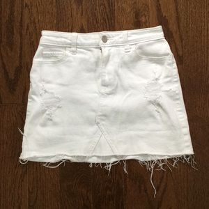 Hollister white denim skirt